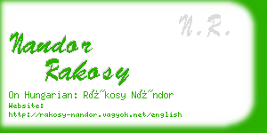 nandor rakosy business card